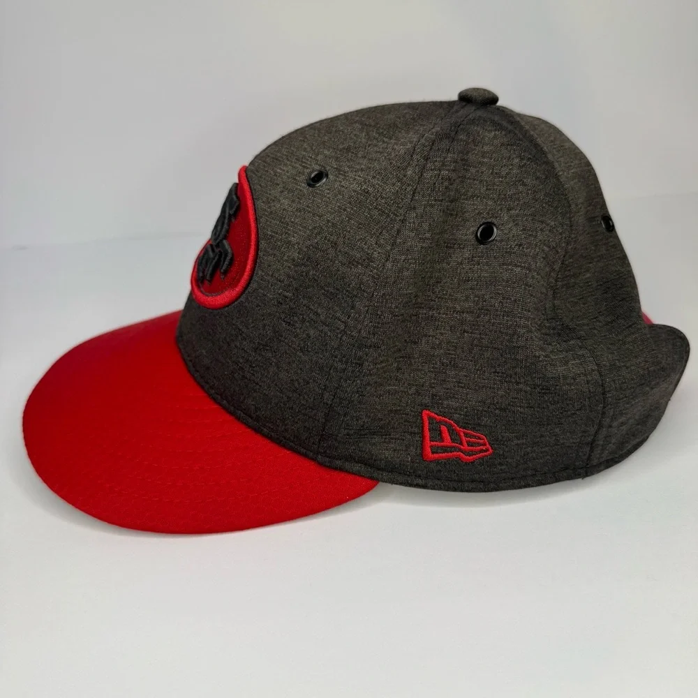 New Era 59fifty San Francisco 49ers Size 7 3/4 Hat Charcoal Red‎ Stipe